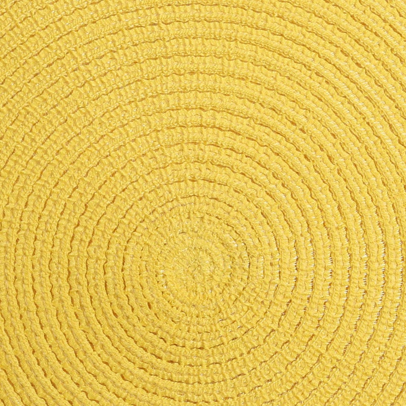 SHACOS Round Braided Placemats Set of 8 Washable Table Mats 15 inch Round Placemat Cotton Polyester Circle Placemat for Dining Table (Yellow, 8) - Image 4